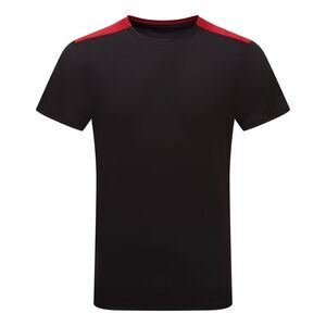 TriDri Unisex Adult Performance Contrast T-Shirt / Black/Fire Red